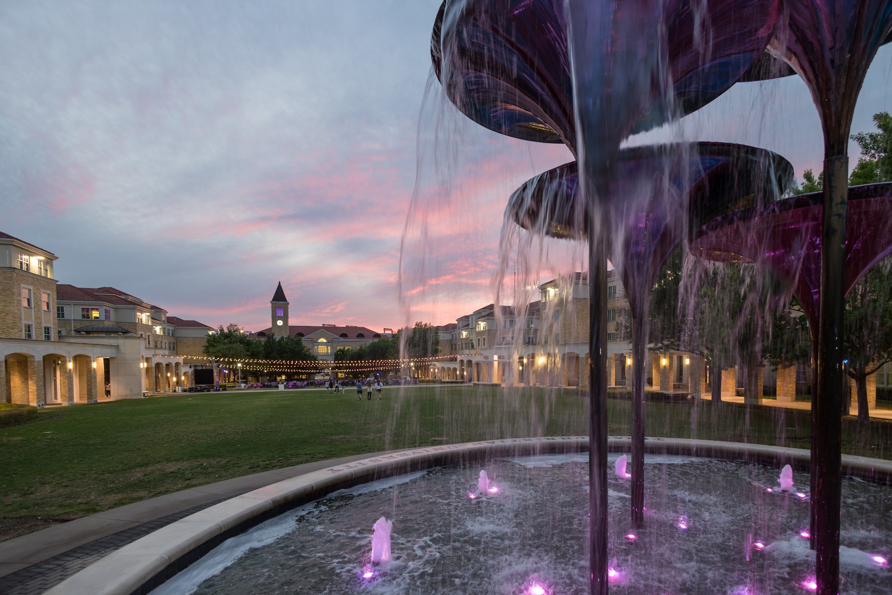 Frog Fountain at Sunset
