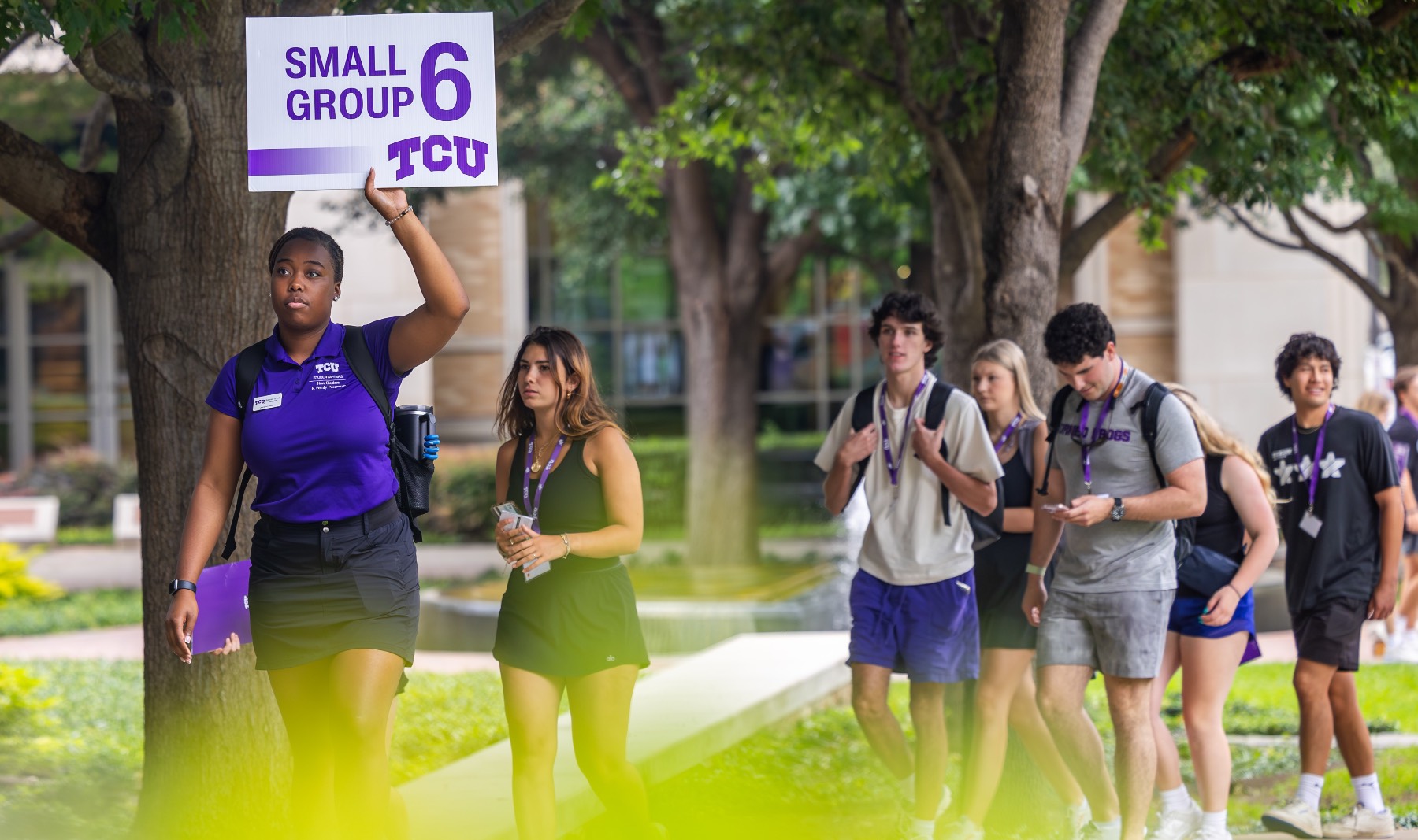 Student Worker leading tour